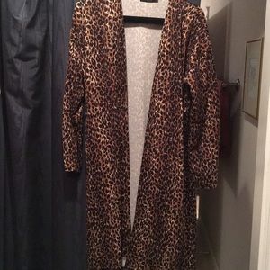 Long line leopard cardigan